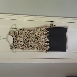 Cream and black dress